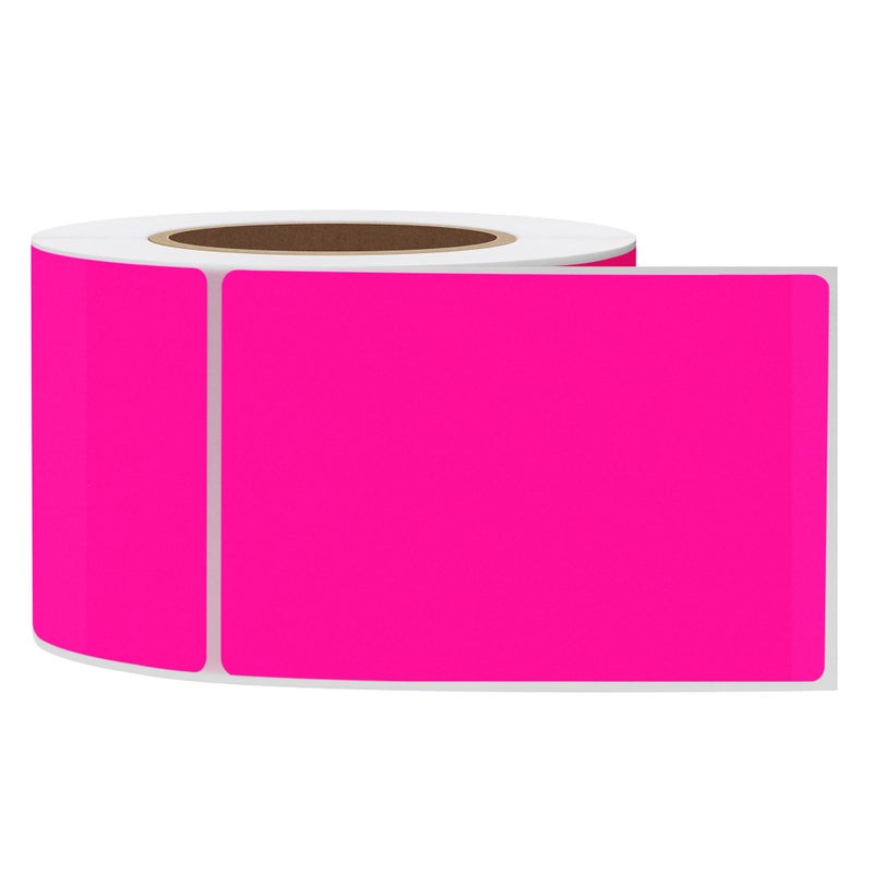 Hybsk 2x3 Inch 300pcs Fluorescent Pink Sticker Rectangle Blank Color Coding Neon Labels for Office Organization Shipping Warehouse Labeling (Fluorescent Pink) - Image 4